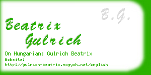 beatrix gulrich business card